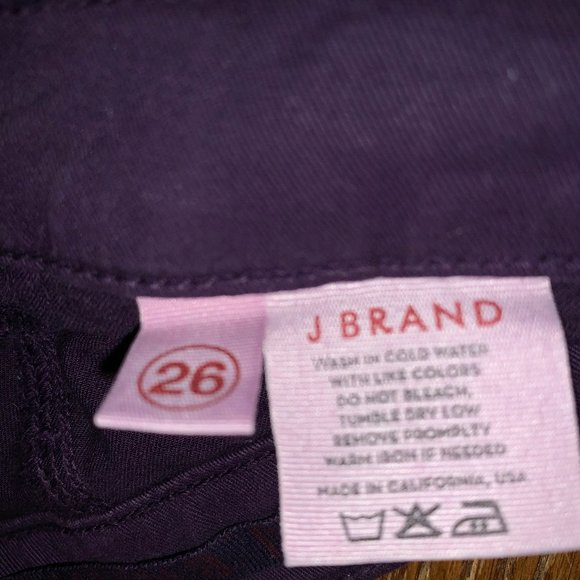 J Brand Skinny Leg Aubergine Jeans Size 26 PURPLE - Picture 8 of 8